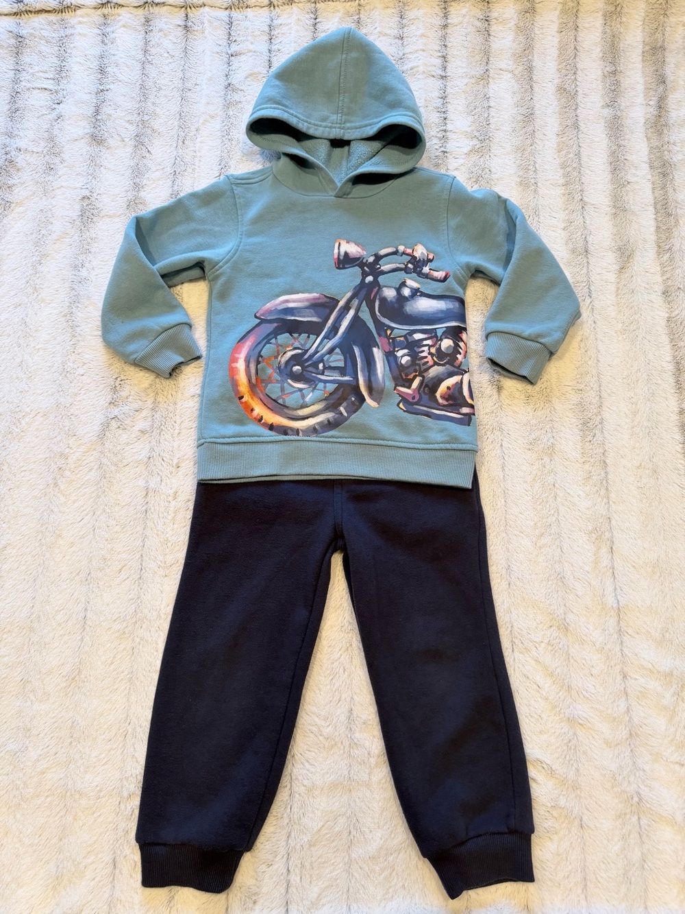 Kids Headquarters Navy Blue Hoodie with Multicolor Logo